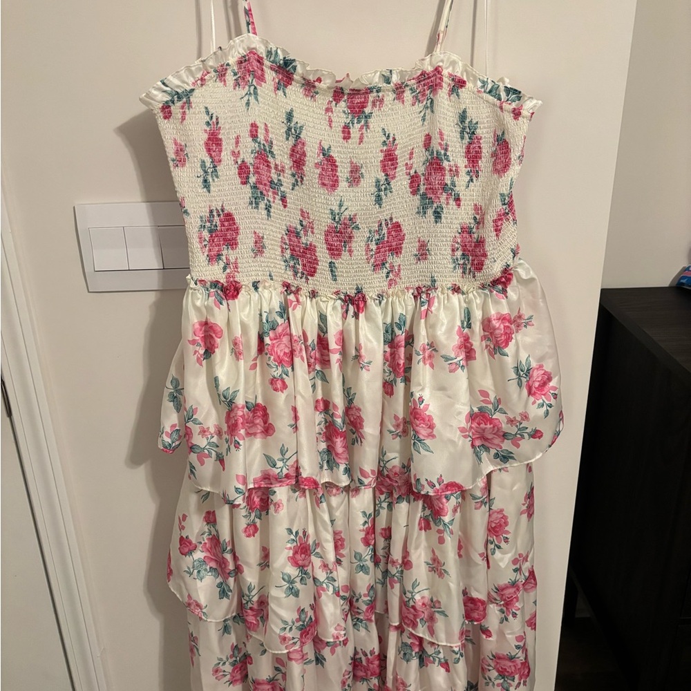 Love Shack Fancy for Target Pink and White Floral Maxi Dress